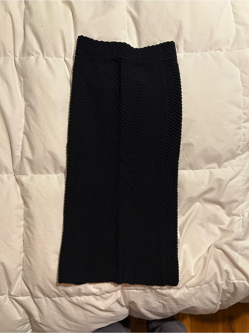 Sugarlips Black Textured Midi Pencil Skirt
